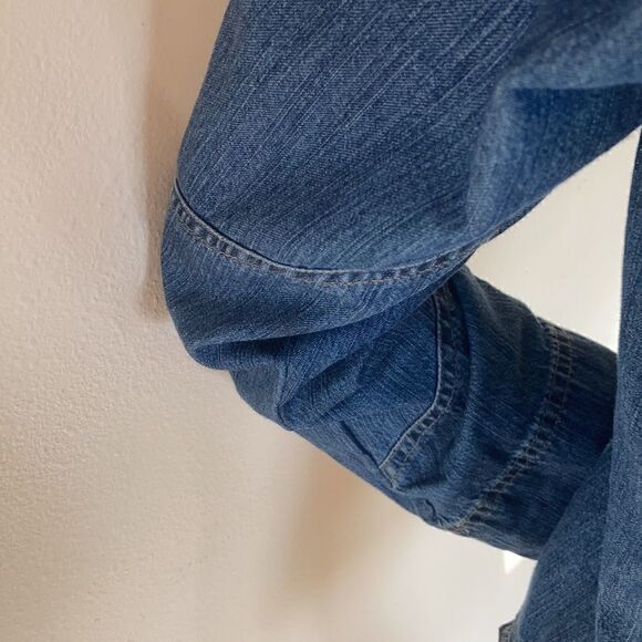 Columbia Jean Jacket blue denim button down medium pockets - Picture 9 of 16